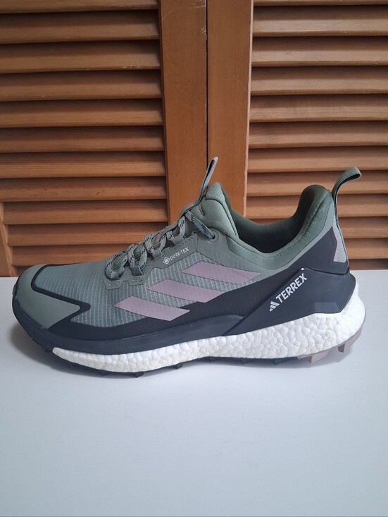 adidas Shoes - adidas Terrex Olive Green with Pink Accent Trail Running Shoes